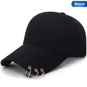 Ball Caps unisex metalowe pierścienie oddychające Golseball Caps Kobiety mężczyźni na świeżym powietrzu sporty sunhat gotycki punkowy styl snapback kapelusz latem D240507