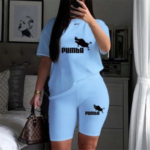 Yaz Kısa Kollu O-boyun tee Topspencen Kısa Setler Trailtsuits Kıyafet Grafik Tişörtleri Jogging Women Women Two Piece Set 240506