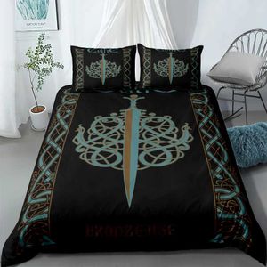 Bettwäsche -Sets Viking Art Constellation Bettwäsche Sets Tröster -Covertrippy Galaxy Bett Set Duvet Coverhoroscope Mond Phase Quilt Cover gemütlich J240507