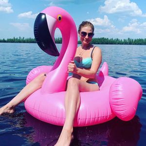 Jätteuppblåsbar flamingo pool flyter rosa rideon simning cirkel ring vuxna barn vatten party leksaker piscina strand semester 240506