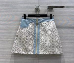 2022 Autunno Summer New Design Women039s High Waist Aline Denim Jeans Lettera Jacquard Short Skirt Plus size S M L1488282