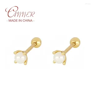 Stud Earrings CANNER Exquisite Pendientes Plata 925 Piercing For Women Sterling Silver Pearl Earring Korean INS Jewelry Gift