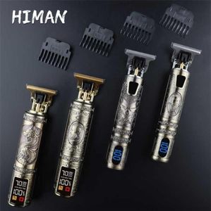 T Bald Head Hair Clipper Trimmer för män Uppladdningsbar gräsklippare Toutliner Barber Shaving Machine Vintage Haircut Cutter Cordless 22011405018