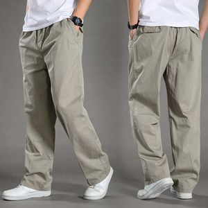 Men's Pants Mens clothing autumn spring work pants relaxed fit cargo pants practical cotton sports pants black khaki TrousersL2405