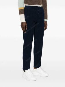 Designer Mens Pants 100% Cotton Kiton pleated corduroy straight-leg trousers for Man Casual Long Pant Dark Blue