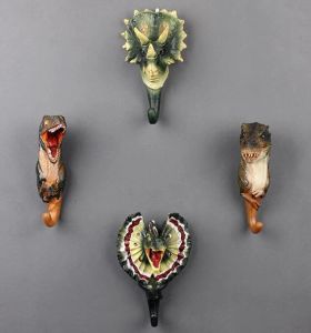 Esculturas American Decorative Gancho Jurássico Estátua Criativa Resina Criativa Modelo de Animal Dinosaur Coul
