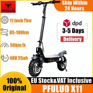 Scooter elettrico EU Nuovo Pfuluo X-11 Smart Kickscooter Motore 1000W Motore da 11 pollici a 2 ruote Hoverboard Skateboard 50 km H Max Velocità di 274Z