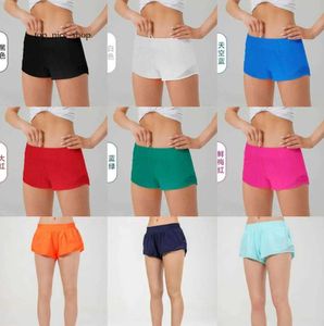 Lulushorts Women Summer Yoga Hoty Hot Shorts Breattable Snabbtorkning Sport Underwear Women's Pocket Running Fitness Pants New High End 5960