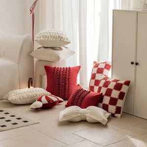 Cuscino/decorativo 2024 Nordic New Yearcas Cushing Cushion Cushion Cover Cushion Red Festive Decorative Cushions per divano pavimento soggiorno