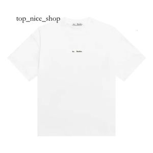 Acnes Studio Shirt Studios Około O szyję bawełniana luźna koszulka z krótkim rękawem dla mężczyzn i kobiet pary topy wiosna lato 7697