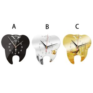 時計現代のアクリルの壁時計、ステッカー歯の形をしたアラビア語のクォーツ時計