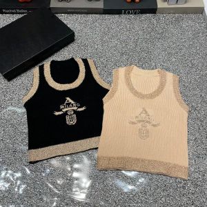 Moda damska odzież projektant kamizelka kobiet dzianinowy bez rękawów litery topy T -koszulka Slim Casual Pullover Tank Tops