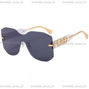 Fendidesigner Bag Fashion Damskie okulary przeciwsłoneczne Metalowy bezszroczny kawałek spersonalizowane okulary przeciwsłoneczne Fen literowe okulary nogi Uv400 soczewki unisex lunettes 556