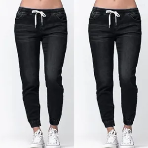 Women's Jeans Denim Long Pants Loose Plus Size Drawstring Elastic Waist Casual Women