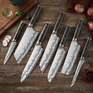 Knivar högt kol rostfritt stål kök knivar professionell kock knivkött klyver santoku kniv grönsaksskivning kniv bbq