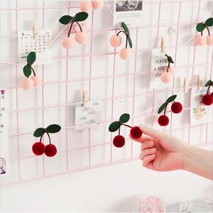 Estatuetas decorativas feitas à mão Bayberry Pompom Ball String Wall Holding Hair Hair Kids Room Decoração Garland Ornamentos