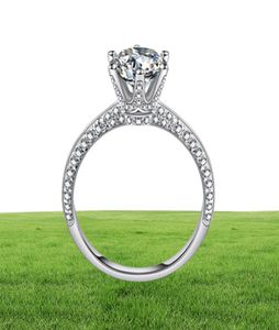 Yanhui luksusowe 20ct laboratoryjne pierścionki zaręczynowe ślubne dla panny młodej 100 prawdziwe 925 Srebrne pierścionki kobiety Fine Jewelry Rx279 205622913