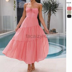 Vestido de grife do novo suspensor de retalhos feminino feminino 2024 LONGA LACA LIMENTES DE BEM UP BEM GRANDE com forro de vestidos de tamanho grande