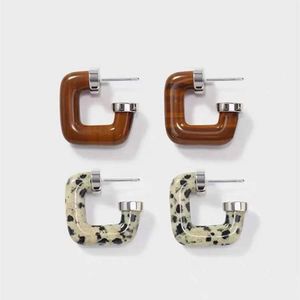 Stud Fashionable Minimalist Square Spotted Stone Wood Grain Stone Earrings All-Match High-End Luxury Charm Jewelry For Women J240506