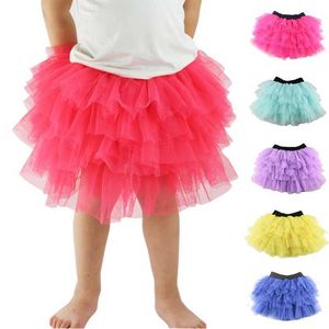 Tutu-Kleid Vernikids Baby Girl Candy Farbe halber Länge Tulle Tutu Tanzrock süße einfarbige Mode Pettkrit 3-8 Jahre D240507