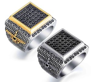 Vintage Men039s Ring Persian Iran Farvahar Farohar Zoroastrian Wing Rings Stainless Steel CZ Pahlavi Zoroastrianism Male Jewelr9531181850