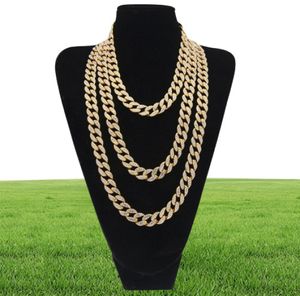 Hiphop bling mode kedjor smycken mens guld silver miami halsband kubansk länk kedja diamant isad ut chian298h9329025