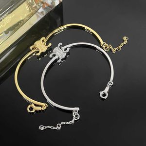 Fashion Designer Triumphal Arch Gold pattern Bracelet Girls High quality Stainless steel silver bracelet for women Jewelry gift