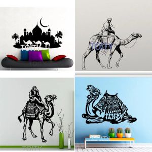 Çıkartmalar Deve Arabian Bedouin Duvar Çıkışı Çöl Hayvan Karavan Vinil Sticker Turist Ev Odası İç Dekor Sanat Duvar Vali