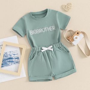 Clothing Sets Baby Boy Summer Clothes Little Big Brother Matching Outfit Short Sleeve T Shirt Tops And Jogger Shorts Set