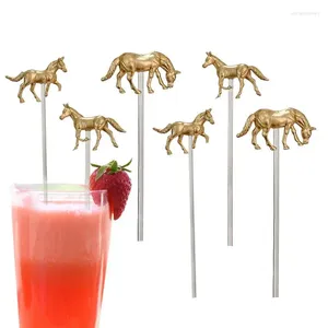 Forks Kentucky Horse Derby Drink Spirrs 6 PCs Swizzle Sticks Acessório de festa Martini portátin Picks de dente para festas bebidas