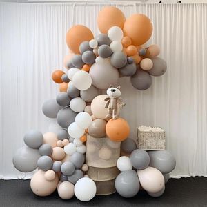 Decorazione per feste da 65 pezzi set da 10 pollici grigio palloncino in lattice da 32,8 piedi in alluminio in alluminio in alluminio palloncini appesi per compleanno