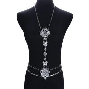 2024 Fashion Clear Crystal Rhinestone Waist Chains Body Chain Necklace Women Jewelry Sexy Belly Chains Woman Waistband 240507