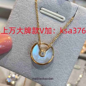 Cartre High End jewelry necklaces for women 925 Pure Silver Talisman White Beimu Necklace CNC Plated 18K Rose Gold Malachite White Beimu Original 1:1 With Real Logo box