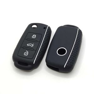 Upgrade Car VW Golf Jetta Skoda Soberbo Rápido Octavia para Seat Leon Ibiza 3 Button Silicone Key Caso Baseus Tesle