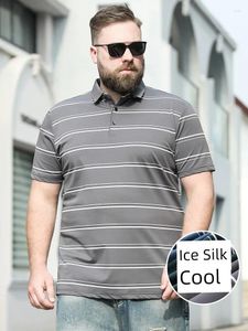 Polos masculinos Baisheng Summer Casual Fat e mangas curtas