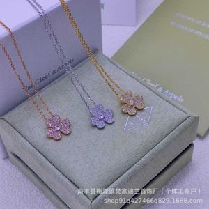 Brand originality High version V Golden Van Clover Necklace Full Diamond CNC Advanced Precision Edition Internet Celebrity Live Broadcast jewelry