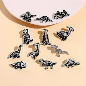 Broşlar 12 PCS Punk tarzı Kafatası Dinozor Broş Karikatürü Sırt Çantaları İçin Metal Rozet Pimleri Sırt Çantaları Mücevher Hediyesi