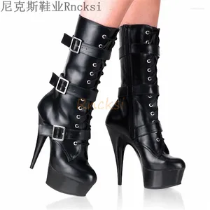 Stiefel Rncksi 15 cm Fersenhöhe Fußpflege Bühnenmodell Super High Heels Schuhe Mode Shows kurz