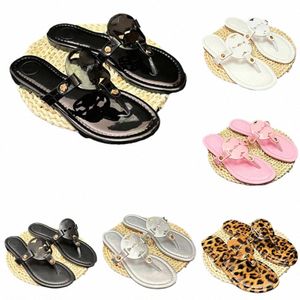 Designer Sandal Slippers Sport miller Metallic Snake Leather Designer Slides Womens White Black Patent Yellow Pink Silver Flip Flops Ladies Sandals