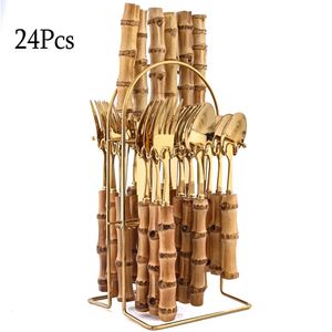 24pcs Creative Tailware Set Set Bamboo Hardern