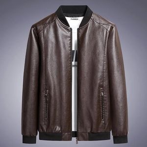 Mens Autumn Winter Leather Jackets Korean Fashion Casual Motorcycle Casa PUL Plus Tamanho Bomber 7xl 8xl 240430