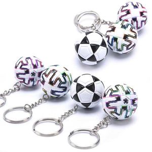 Keychains Lanyards 3D Sports Football Souvenirs PU Leather Keyring Men Soccer Fans Keychain Pendant 3D Sports Football Key gift