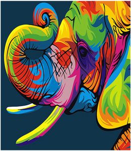 Ölfarbe erwachsene Handballed Kits Farbe DIY Malerei durch Nummernaugherzchen Farbe Elefant 16quotx20Quot1309238