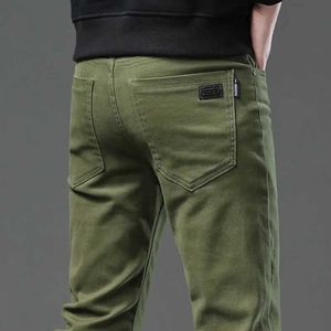 Men's Jeans Denim Jeans Mens Straight High Quality Cotton Stretch Casual Denim Pants Solid Cool Business Office Jeans Large Size 42 44 Y240507