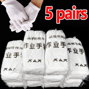 Gloves White Cotton Work Gloves Protective Dry Hands Handling Film SPA Mittens Ceremonial High Stretch Glove Household Cleaning Tools