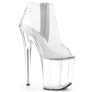 20cm Bride Transparent Ankle Boots Thin Heels Gothic Gladiator All match Platform Open Toe Strip Pole Dance Sexy Fetish