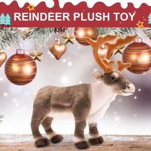 Miniaturas Simulação Rena Plush Toy Toy Christmas Deer Pluxhies Doll Xmas Elk Toys Soft Feliz Natal Ano Novo Decoração Melhores Presentes para Crianças