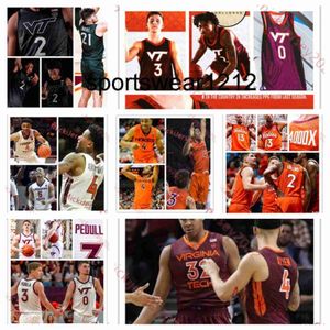 Virginia Tech Hokies Mens Youth Custom Basketball Jersey Lynn Kidd Darius Maddox Justyn Mutts Sean Pedulla Mylyjael Potyat Rodney Rice 311s