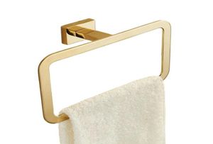 Anelli di asciugamani dorati a forma quadra a parete apina a pelo a pelo a pasta inossidabile Accessori del bagno in acciaio inossidabile 7615116