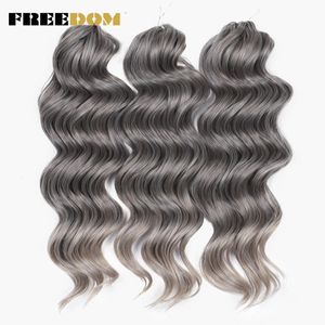 Freedom Synthetic Deep Curly Twist Crochet Hair 16 Inch Deep Wave Braid Hair Soft Ombre Blonde Brown Braiding Hair Extensions 240506